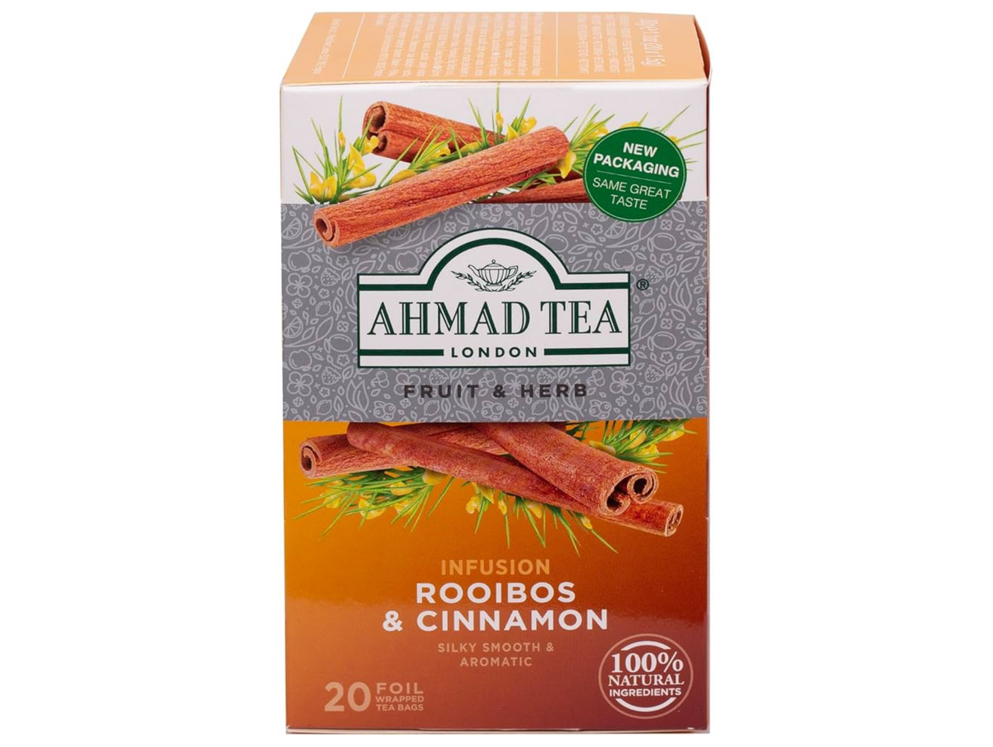 Infusion aux plantes Rooibos et à la cannelle 20 sachets x 6 AHMAD TEA