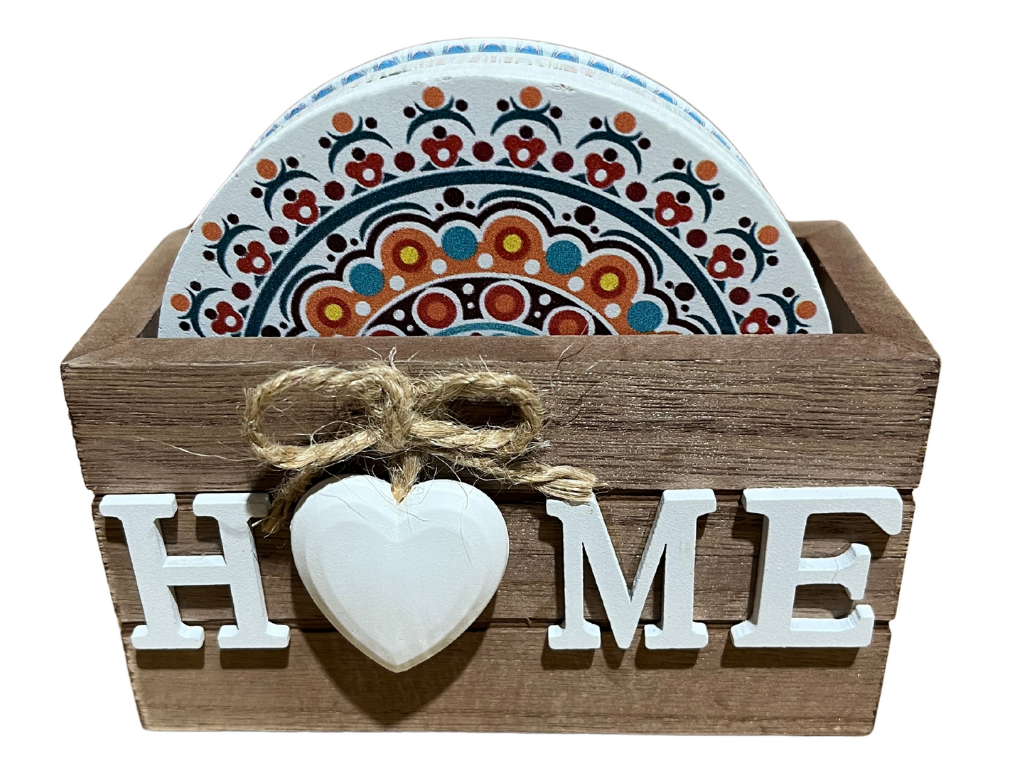 6 pièces de sous tasse en bois "home" LM4-8