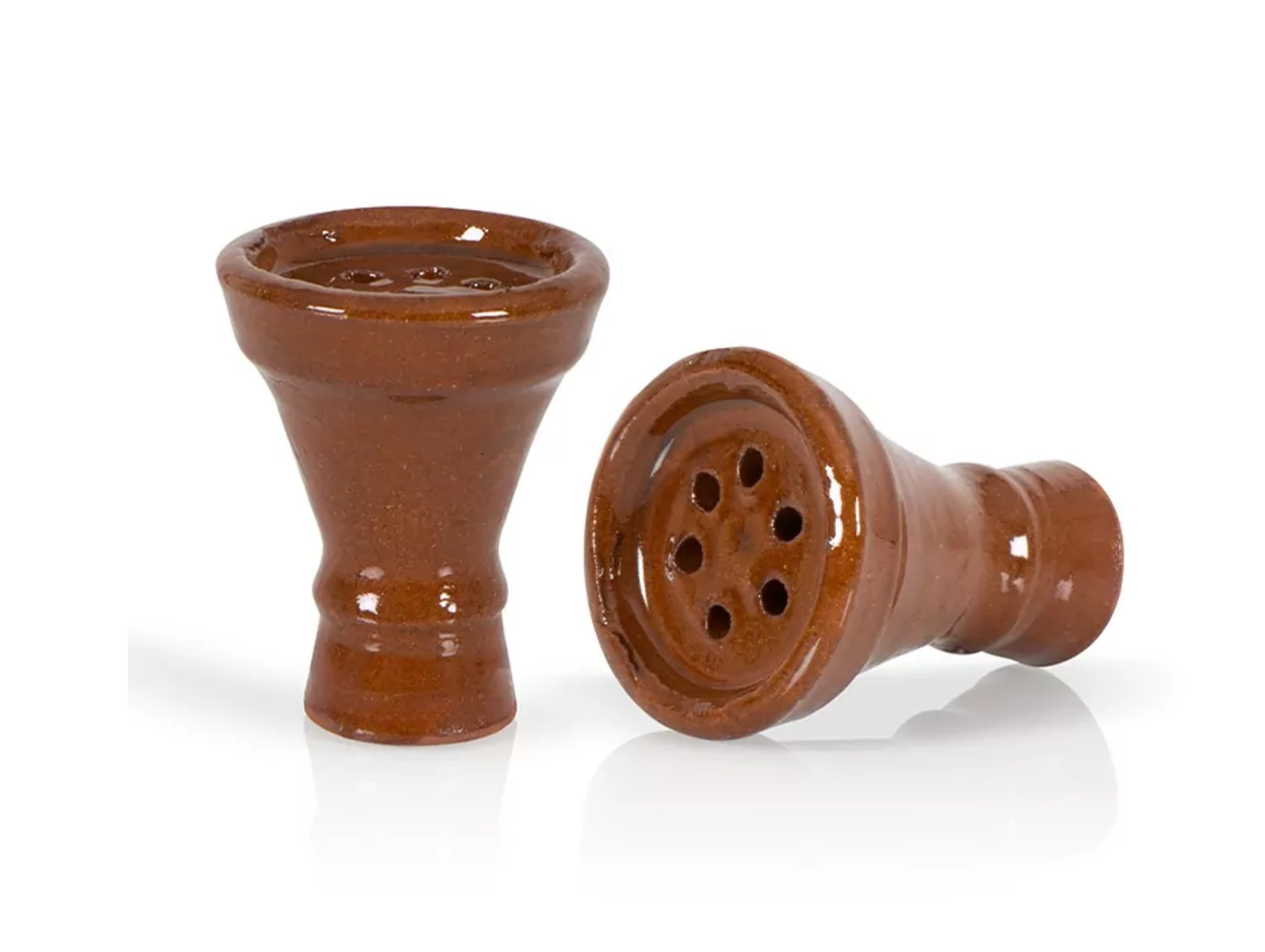 Tête à chicha en terre cuite