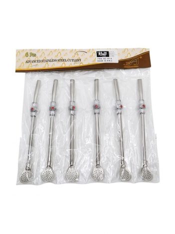 Bombilla (paille à mate) en acier inoxydable x6 KHIER