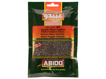 Poivre noir en grains 50G x 10 - ABIDO