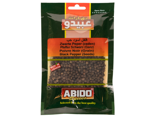 Poivre noir en grains 50G x 10 - ABIDO