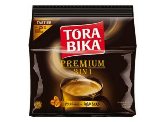 Café premium instantané 3 en 1 (crème + sucre + café) 500G x 12 TORA BIKA