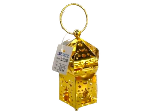 Lanterne ramadan rond decorée perforée doré LM9-5
