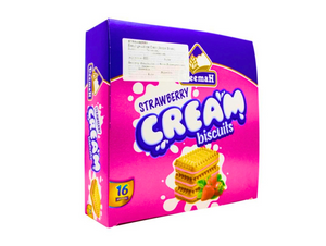 Biscuits à la crème saveur fraise (16paquets x21) x12 DEEMAH