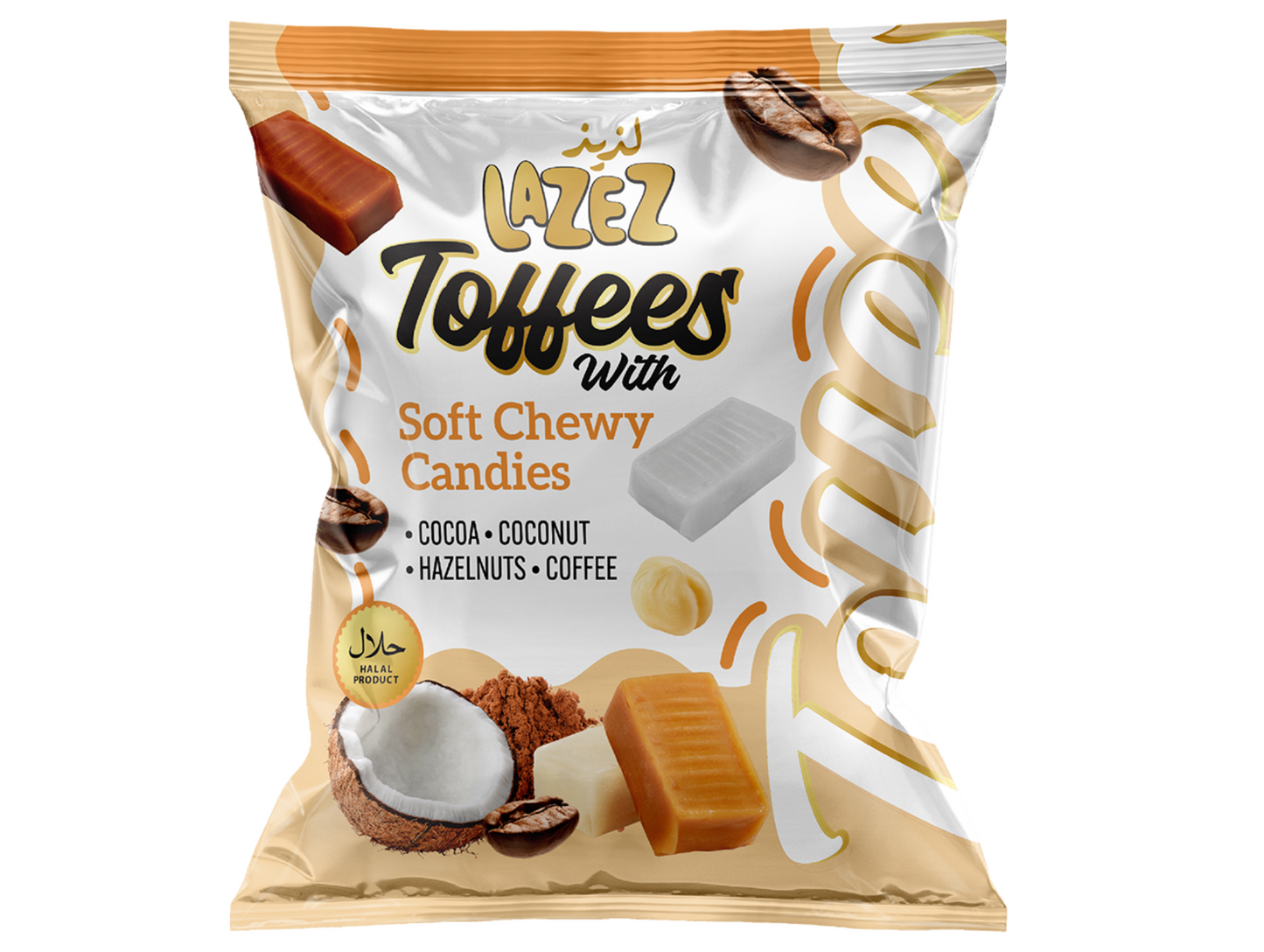 Bonbons à la crème (cacao, noix de coco, noisettes, café) 175G x20 LAZEZ