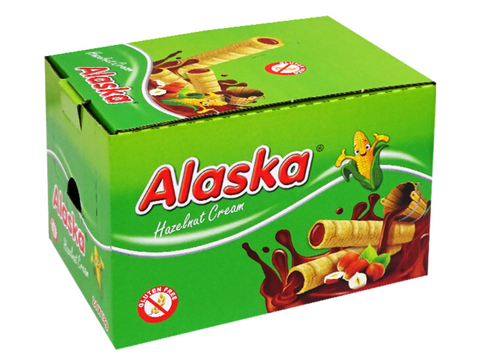 Biscuit roll fourrés à la noisette 18G x24 (x16) ALASKA