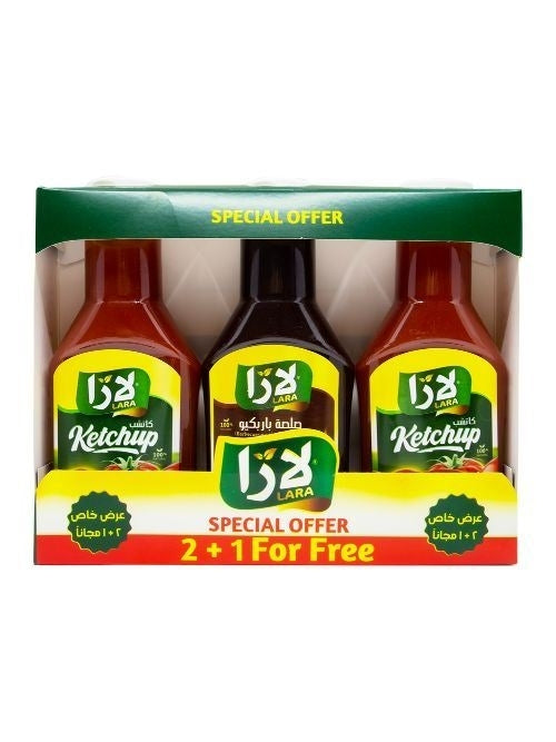 Lot 2 acheté = 1 offert Ketchup & sauce BBQ 920G x9 LARA