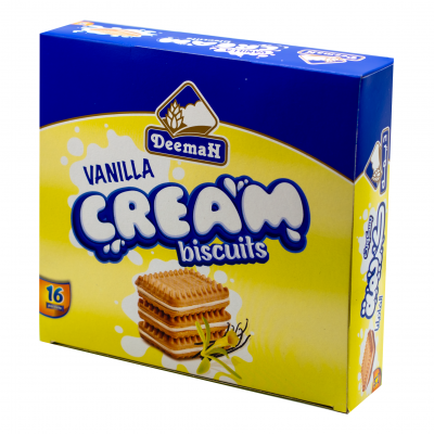 Biscuits fourrés à la vanille (16 paquets x21G) x12 DEEMAH