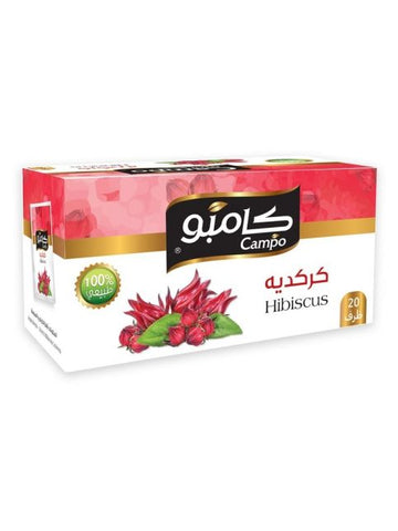 Infusion 20 sachets de 2G  x 6 à la fleur d'hibiscus (karkadee) CAMPO